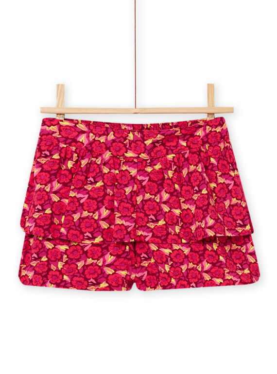 Shorts con volant con stampa a fiori prugna bambina NAFLASHORT / 22S901R1SHO709
