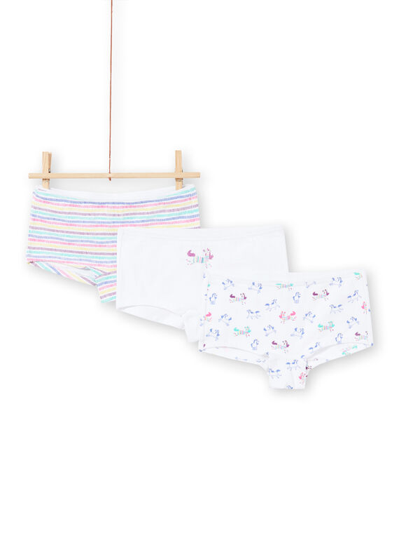 Set 3 culotte ecrù e fluorescenti abbinati bambina MEFAHOTLIC / 21WH11B2SHY000