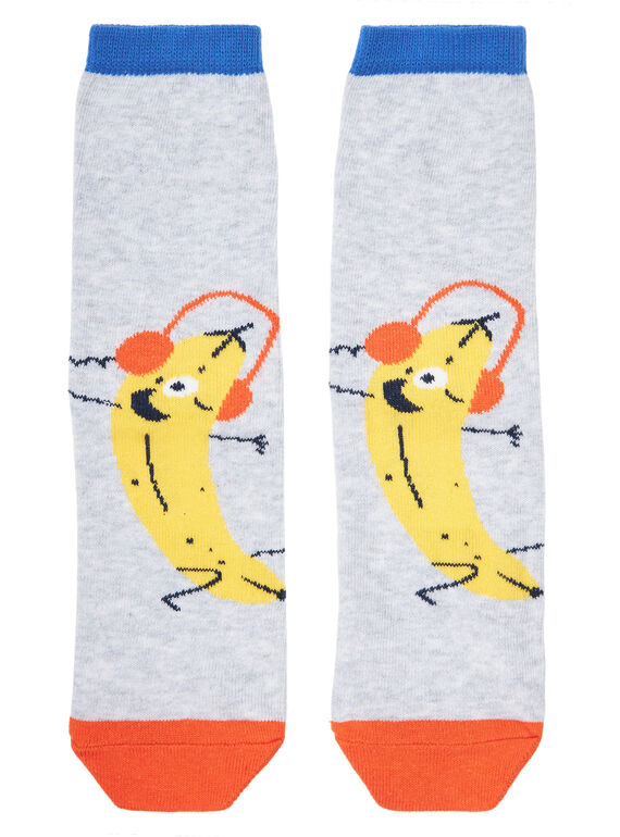 Calze bambino grigie con motivo banana JYOVICHO2 / 20SI02D2SOQ943