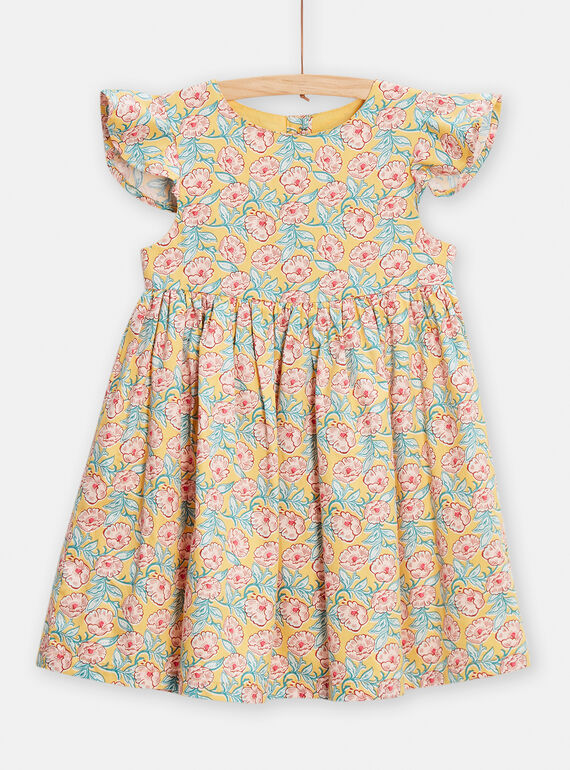 Abito giallo con stampa a fiori bambina TAJAROB2 / 24S90111ROB104