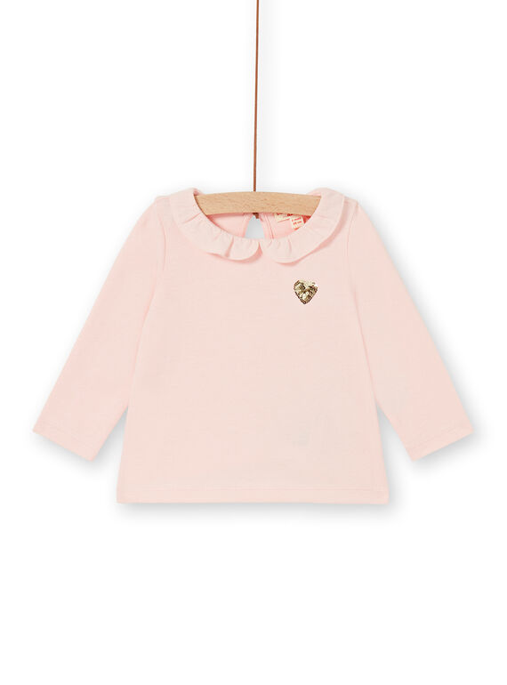 T-shirt rosa in cotone neonata LIJOBRA2 / 21SG0931BRAD326