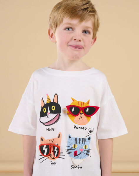 T-shirt a maniche corte con motivo gatti ROSPATI5 / 23S902P5TMC000