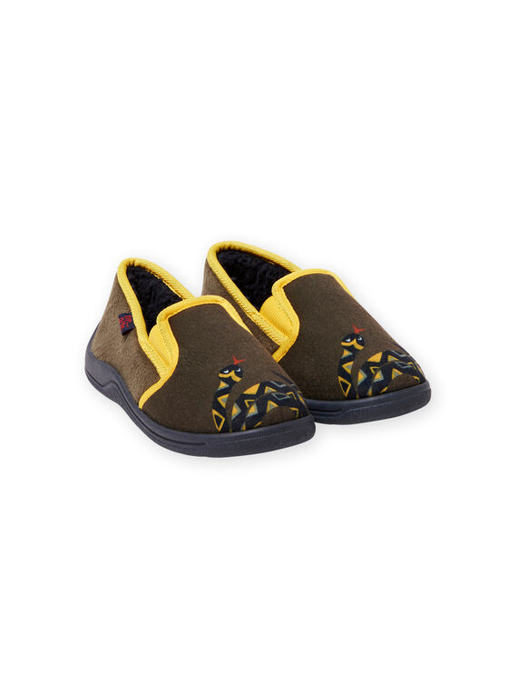 Pantofole verdi kaki motivo serpente bambino MOPANTSNAKE / 21XK3631D0B604