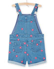 Salopette in jeans blu con ricami a fiori RAMAGSAC / 23S901T1SACP272