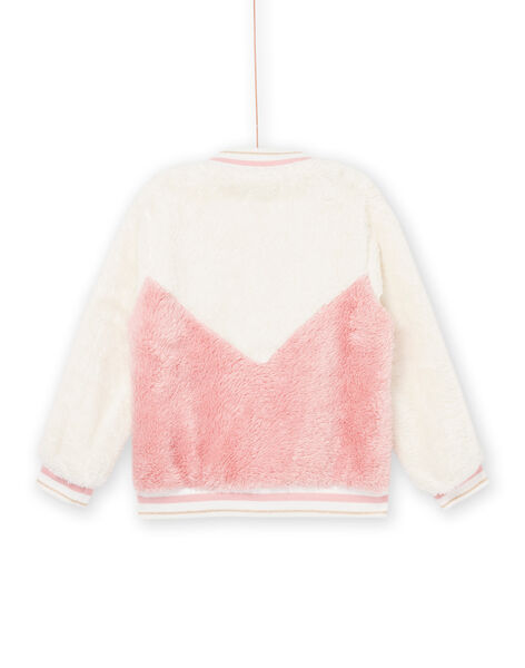 Giubbotto in sherpa bianco e rosa PAJOCARF1 / 22W901D6CAR003