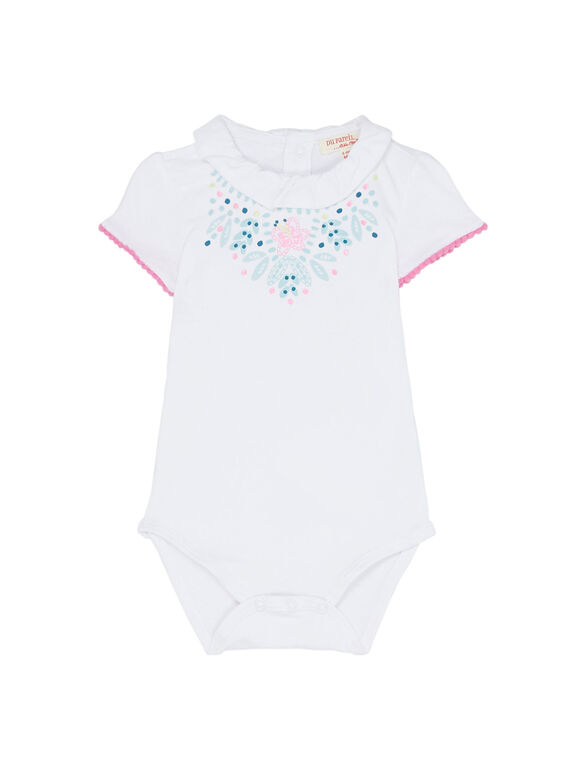 Body con colletto ecrù neonata JIQUABOD / 20SG09R1BOD000