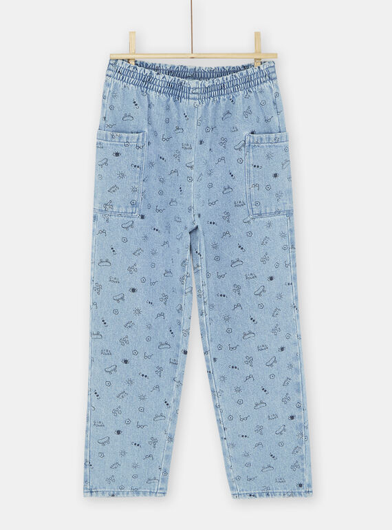 Jeans blu in denim con stampa fantasia SALINPANT / 23W901H1PANP274