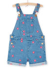 Salopette in jeans blu con ricami a fiori RAMAGSAC / 23S901T1SACP272