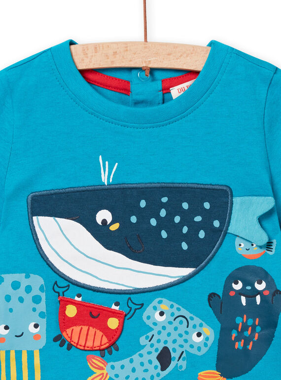 T-shirt maniche corte blu neonato NUFICTI2 / 22SG10U1TMCC215