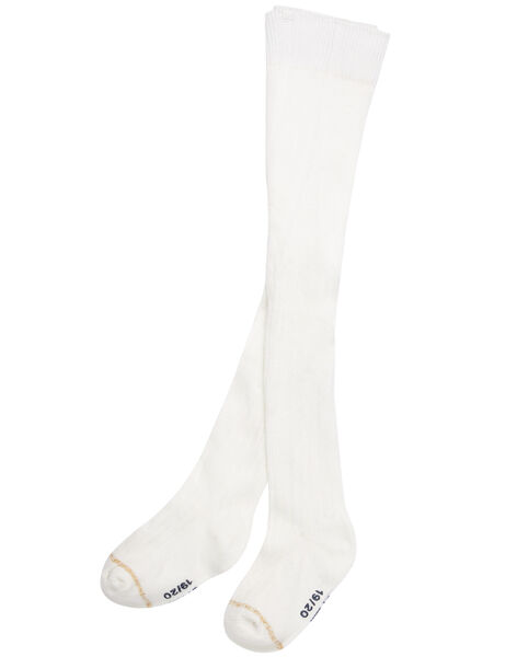 Collant in cotone a costine ecrù neonata JYIESCOL1 / 20SI0961COL001