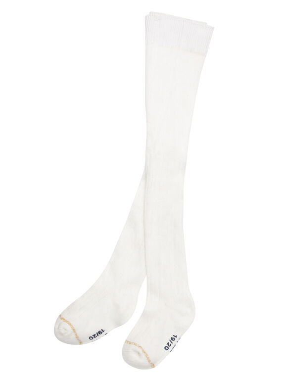 Collant in cotone a costine ecrù neonata JYIESCOL1 / 20SI0961COL001