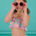 Top e slip bikini multicolore con stampa a fiori