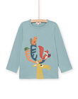 T-shirt maniche lunghe con motivi animali della foresta PORHUTEE1 / 22W902Q3TMLC216