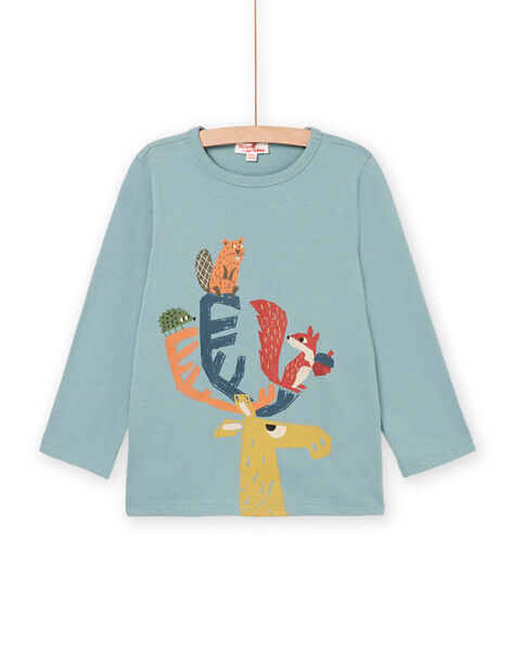 T-shirt maniche lunghe con motivi animali della foresta PORHUTEE1 / 22W902Q3TMLC216
