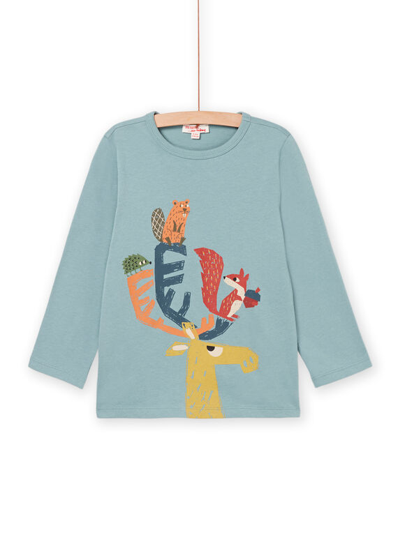 T-shirt maniche lunghe con motivi animali della foresta PORHUTEE1 / 22W902Q3TMLC216