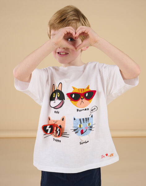 T-shirt a maniche corte con motivo gatti ROSPATI5 / 23S902P5TMC000