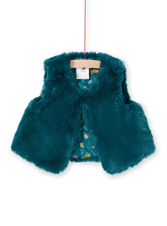 Gilet petrolio in finta pelliccia neonata MITUCAR2 / 21WG09K2CAR714