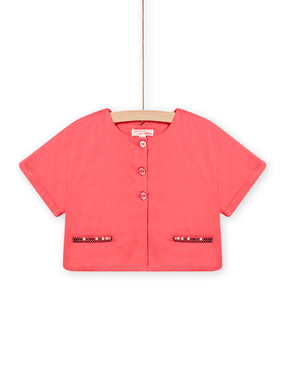 Cardigan rosa in raso bambina NAPACAR / 22S90121CARF506