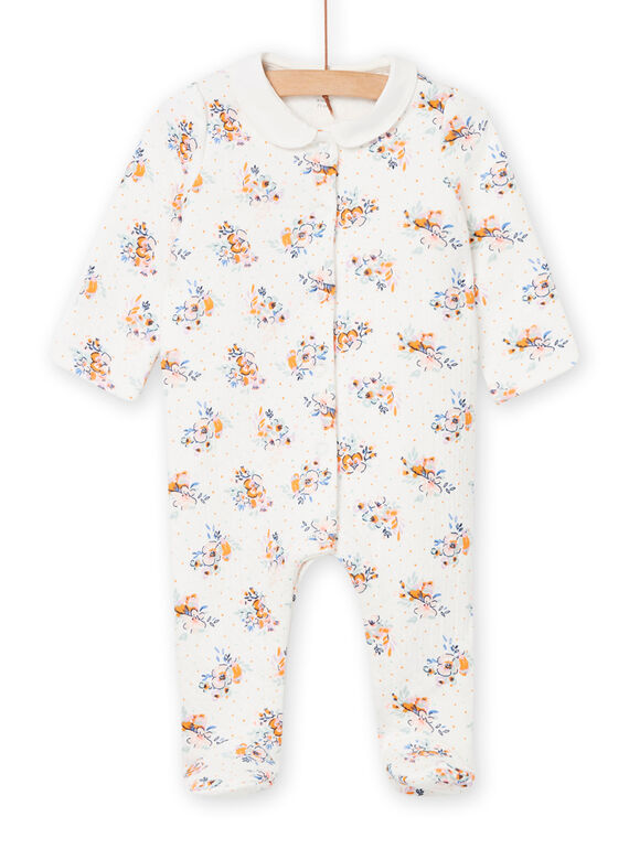 Tutina ecrù con stampa a fiori neonata NEFIGREMO / 22SH13E1GRE001