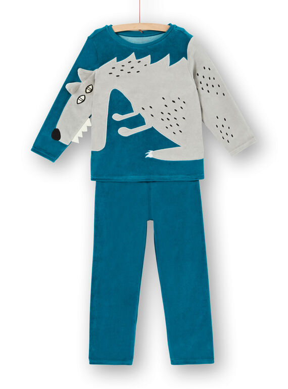 Pigiama bambino in velluto con stampa lupo LEGOPYJLOU / 21SH1214PYJ209