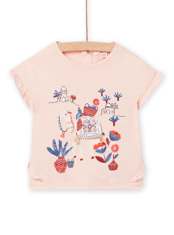 T -shirt rosa con motivo fantasia neonata NISANTI1 / 22SG09S2TMC307