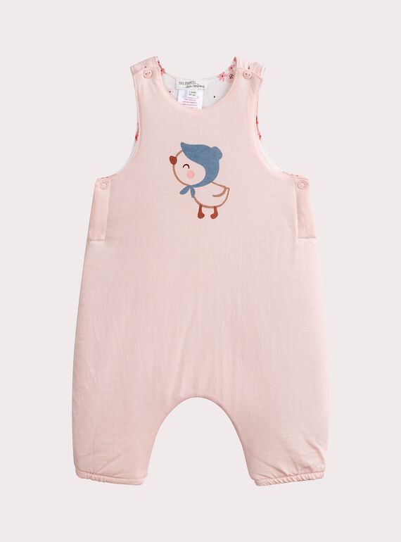 Salopette nascita double face rosa per neonata  VOU1SAL1 / 24WF03C1SALD317