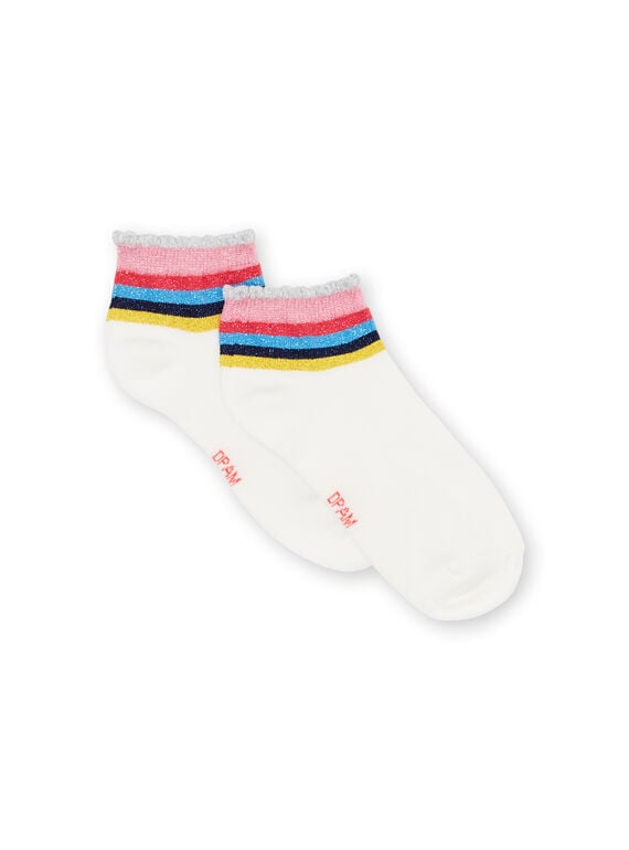 Calzini ecrù a righe in Lurex® bambina LYAHACHO / 21SI01X1SOQ001