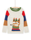 Maglia con motivi volpe e a righe POMUPUL / 22W902R1PULA011