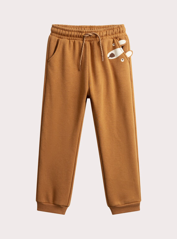 Jogging marrone foderato caldo animazione orso per ragazzo  VOBAJOG / 24W902Q1JGB821