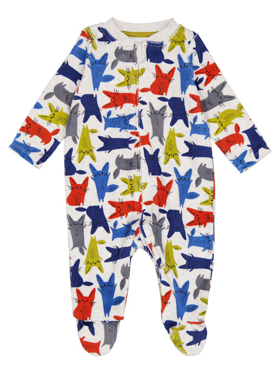 Tutina grigio melange in velluto neonato GEGAGRELAPI / 19WH14N7GREA010