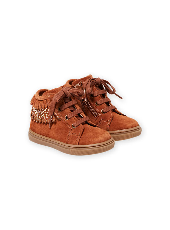 Sneakers cammello a frange neonata MIBASFRANGE / 21XK3751D3F804