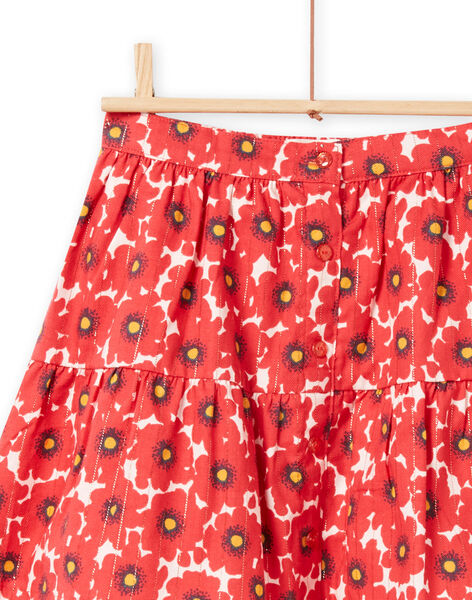 Gonna twill stampa a fiori bambina NAVIJUP / 22S901M1JUPD319