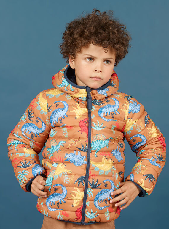 Giubbotto con cappuccio matelassé e double face blu bambino MOGROBLOU1 / 21W90254BLO804