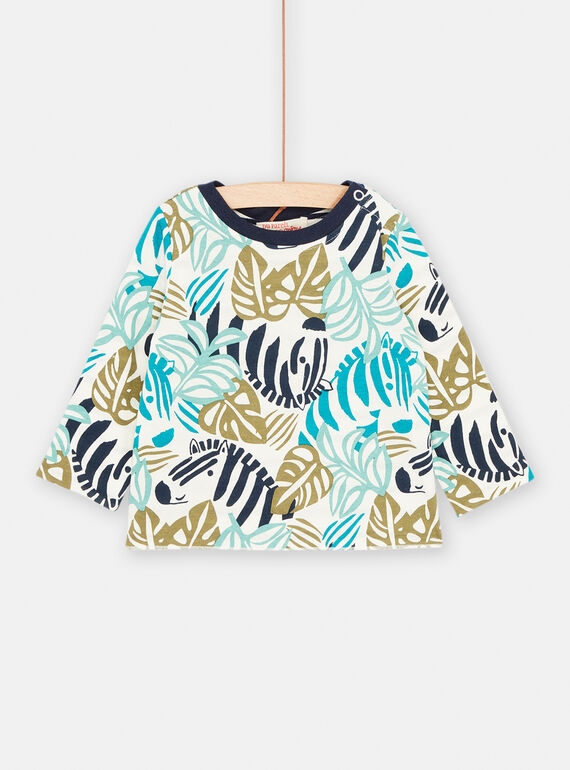 T-shirt bianca e blu double face neonato SUDUTEE2 / 23WG10P2TMLA016