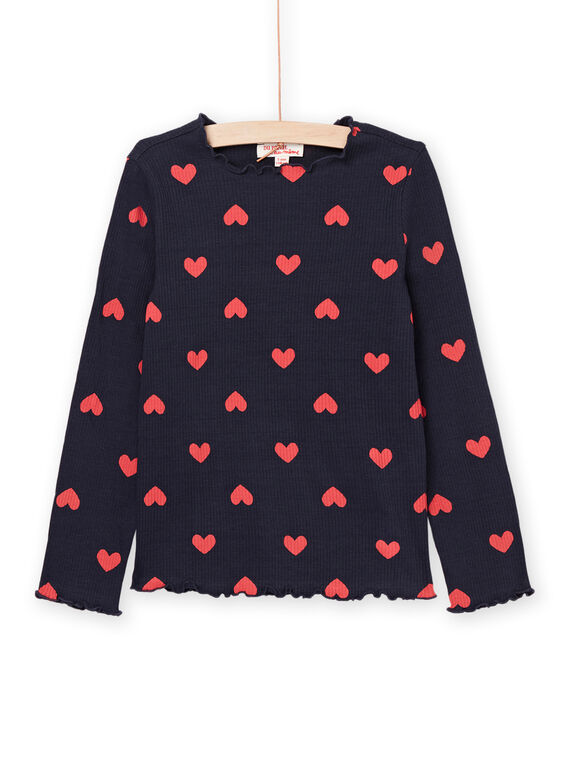 T-shirt maniche lunghe navy a coste PAJOUTEE5 / 22W901B7TML070