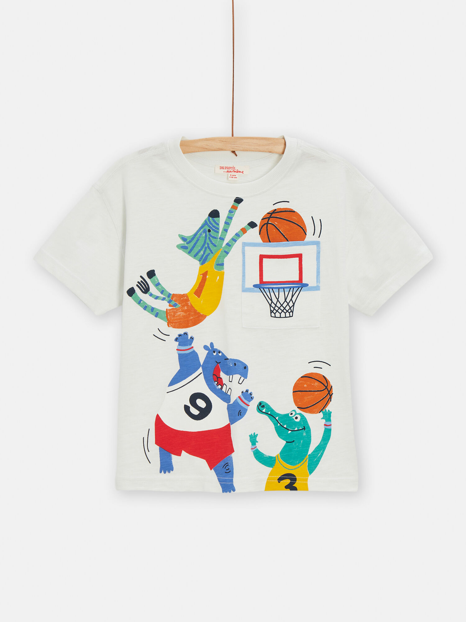 T shirt bianca con motivo basket bambino acquisto online T Shirt Canottiera DPAM