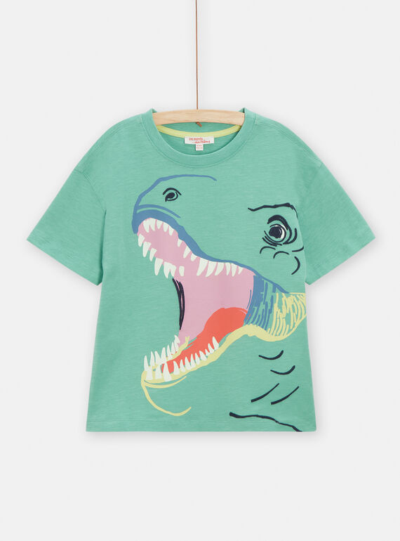 T-shirt verde menta con motivo dinosauro bambino TOCOTI3 / 24S902N4TMC630