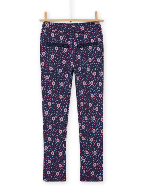 Pantaloni blu con stampa a fiori bambina MAPLAPANT1 / 21W901O1PANC202