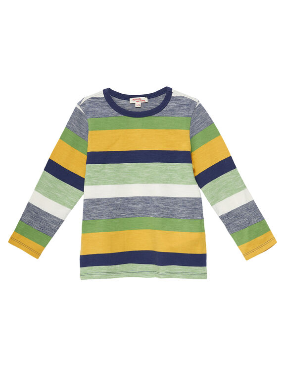 T-shirt maniche lunghe bambino a righe multicolore JOTROTEE1 / 20S902F1TMLC205