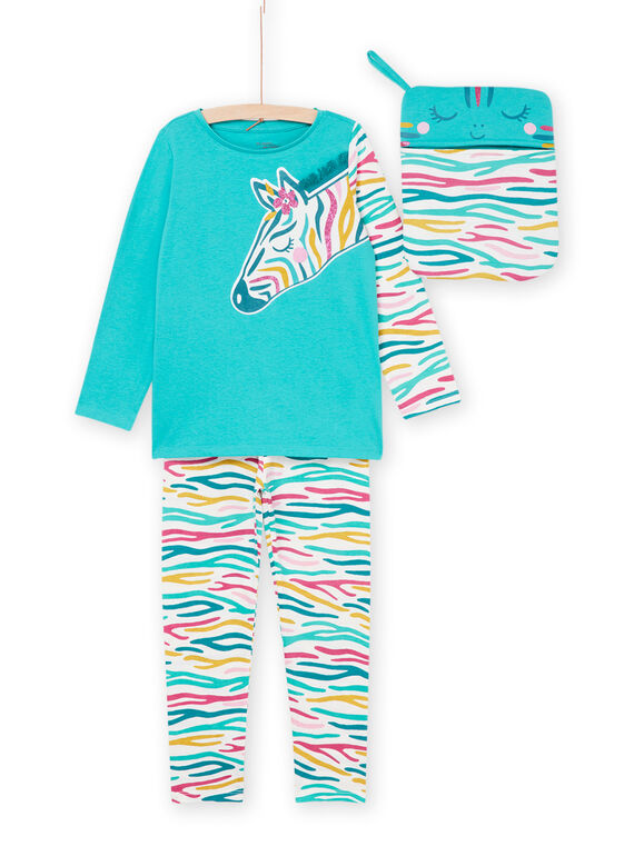 Pigiama lungo con motivo zebra 3 pezzi PEFAPYJZEB / 22WH1163PYG209