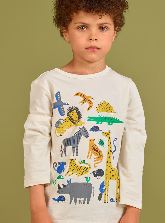 T-shirt crema bambino MOKATEE1 / 21W902I1TML007