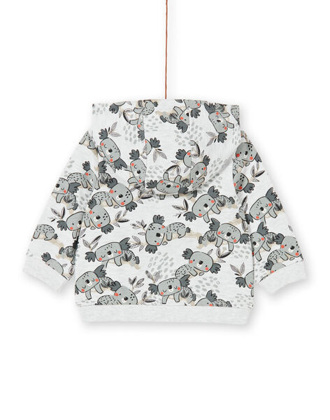 Felpa con cappuccio grigia ed ecrù con stampa koala neonato LUPOEGIL / 21SG10Y1GILA011
