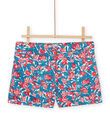 Shorts blu e rosa con stampa a fiori RABLESHORT / 23S90131SHO001