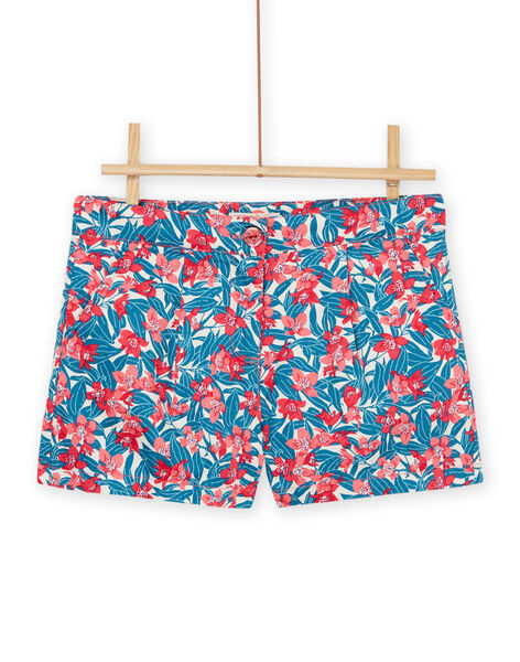 Shorts blu e rosa con stampa a fiori RABLESHORT / 23S90131SHO001