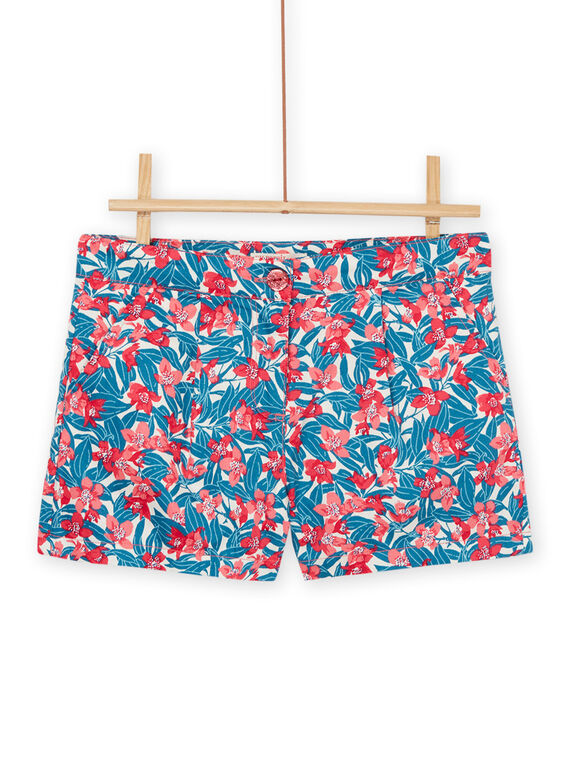 Shorts blu e rosa con stampa a fiori RABLESHORT / 23S90131SHO001