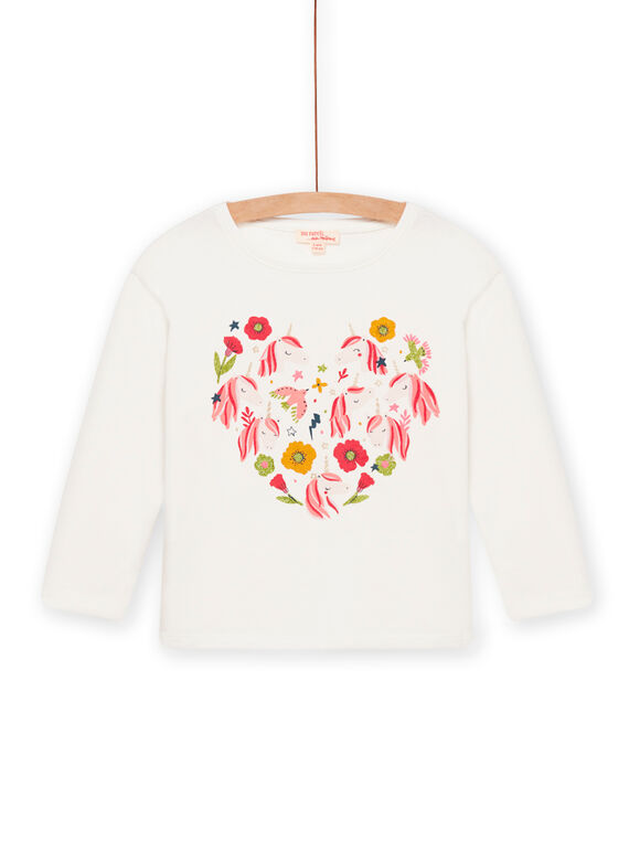 T-shirt ecrù motivo unicorno fantasia bambina NAVITEE3 / 22S901M3TML001