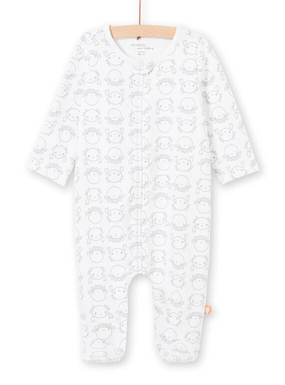 Tutina bianca e grigia stampa granchi e polipi nascita unisex LOU2GRE4 / 21SF05I2GRE000