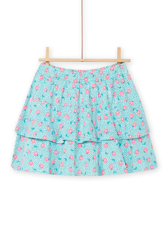 Gonna con stampa a fiori, delfino e pois blu bambina NAFICJUP1 / 22S901U1JUP219