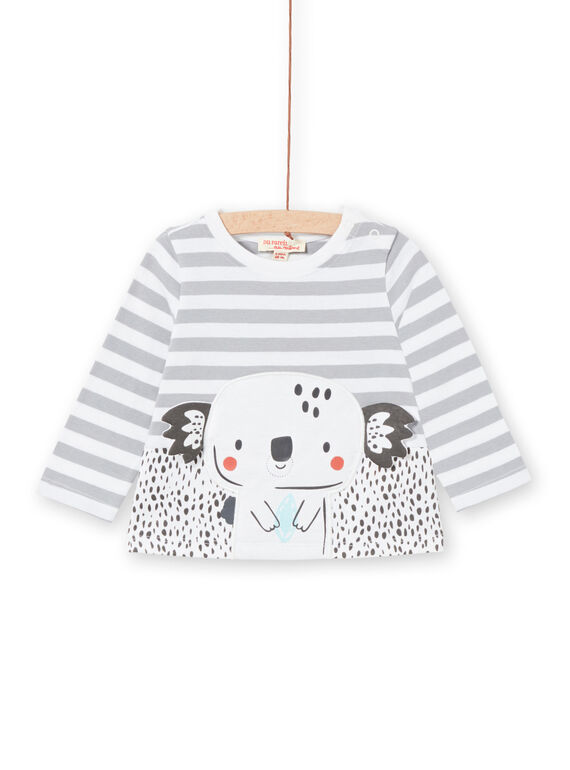 T-shirt maniche lunghe a righe neonato LUPOETEE1 / 21SG10Y3TML001
