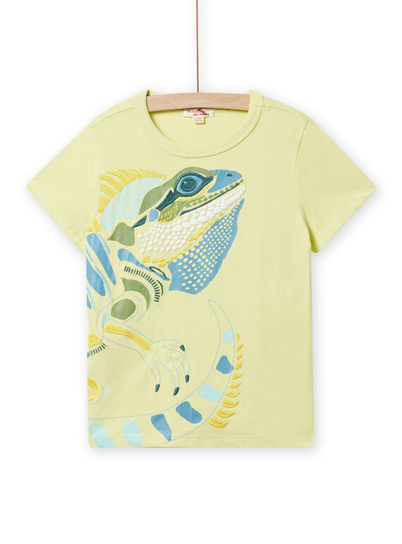 T-shirt verde anice con motivo iguana bambino NOHOTI4 / 22S902T1TMC605